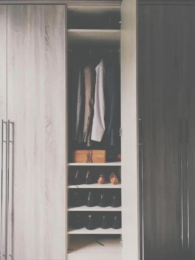 Built-in wardrobe with shelves and hanging space
