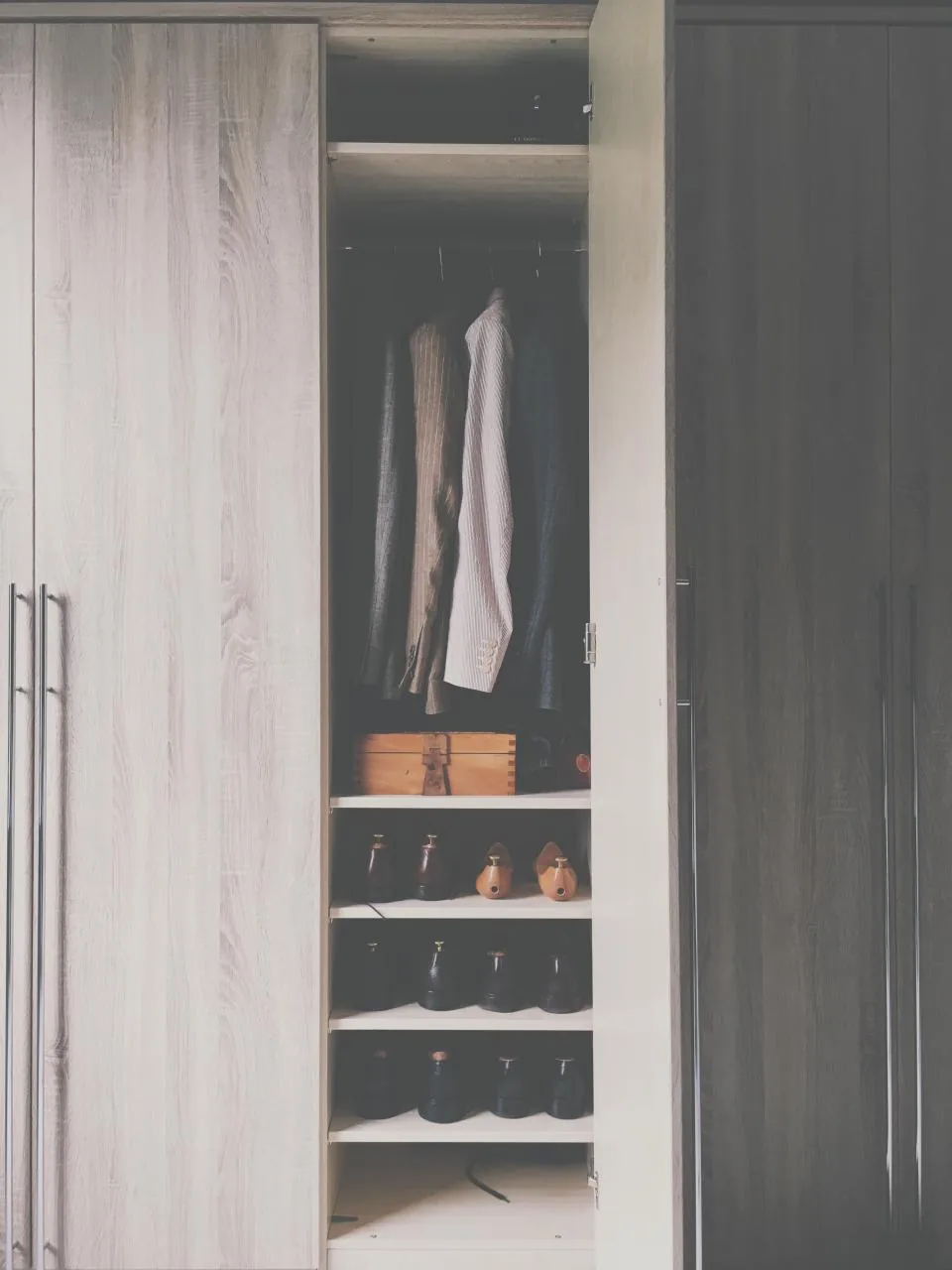 Built-in wardrobe with shelves and hanging space